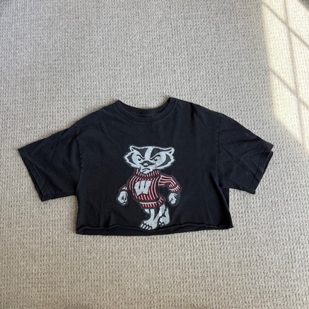Vintage Champion Wisconsin cropped T-shirt